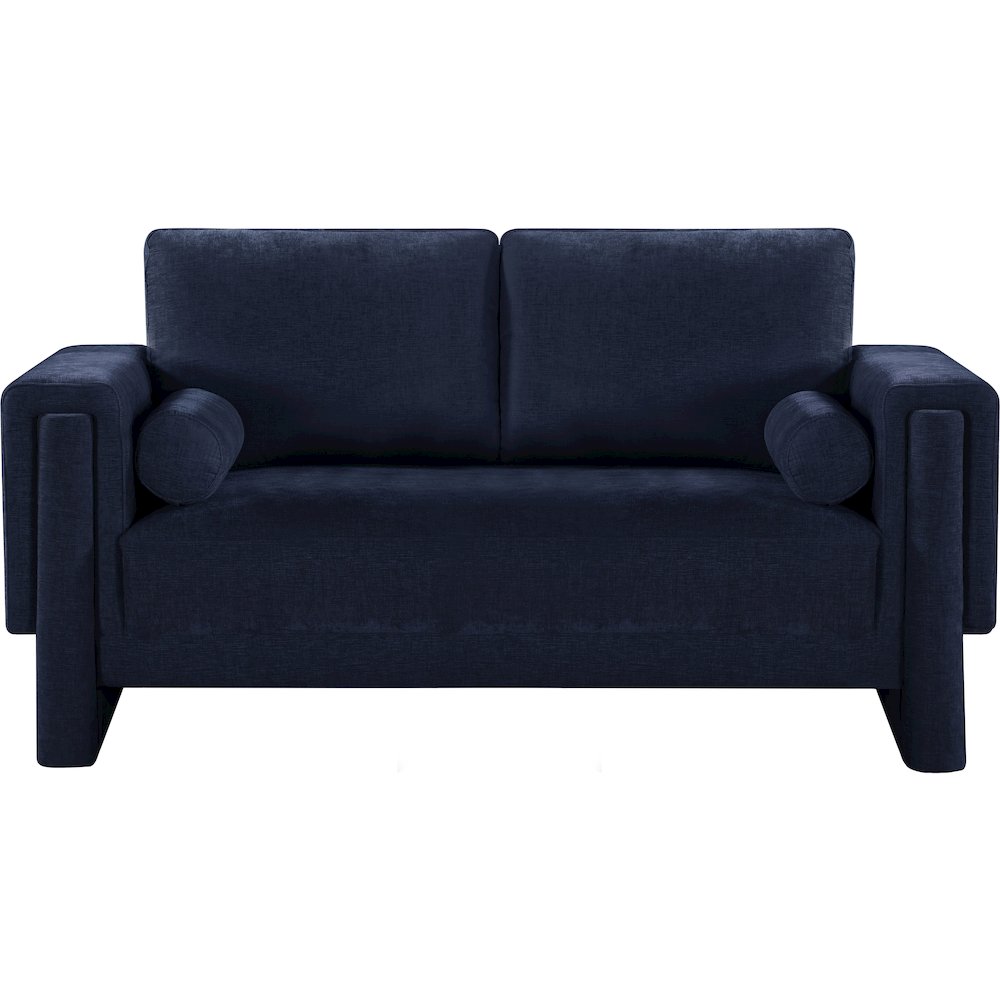 Madeline Navy Chenille Fabric Loveseat