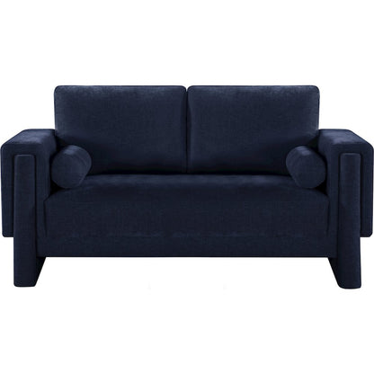 Madeline Navy Chenille Fabric Loveseat