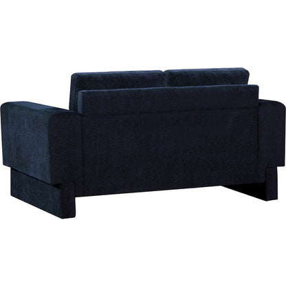 Madeline Navy Chenille Fabric Loveseat