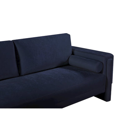 Madeline Navy Chenille Fabric Loveseat