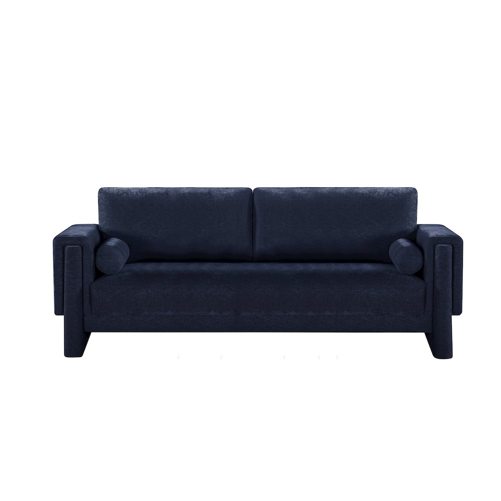 Madeline Navy Chenille Fabric Sofa