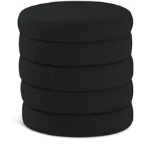 Aphia Black Boucle Fabric Ottoman/Stool