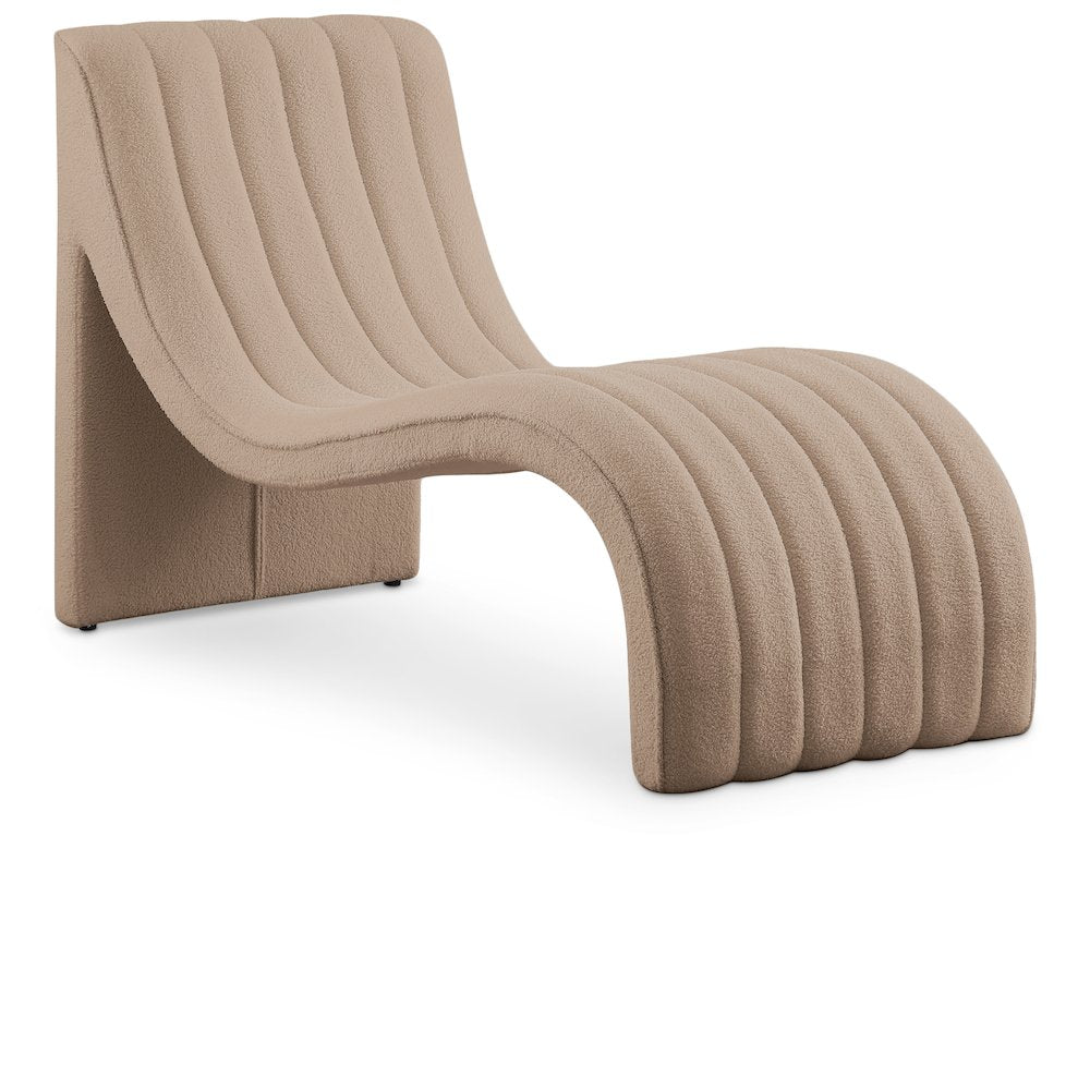 Orian Beige Teddy Fabric Chaise
