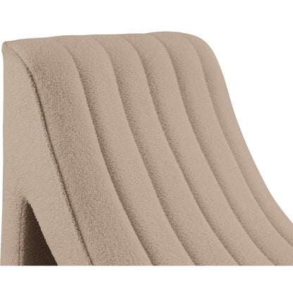 Orian Beige Teddy Fabric Chaise