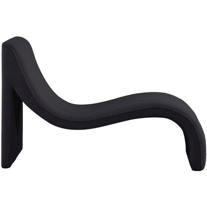 Orian Black Teddy Fabric Chaise