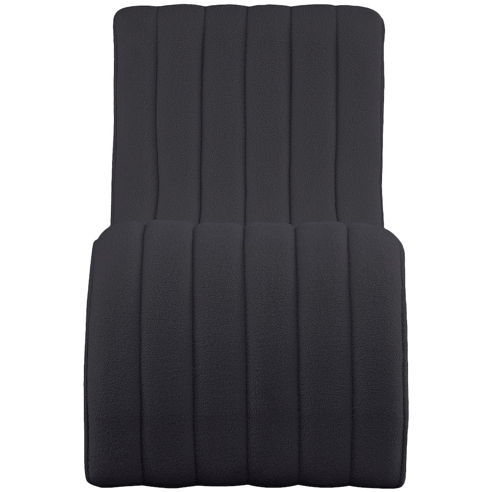 Orian Black Teddy Fabric Chaise