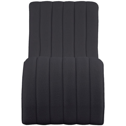 Orian Black Teddy Fabric Chaise