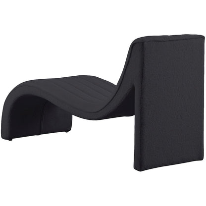 Orian Black Teddy Fabric Chaise