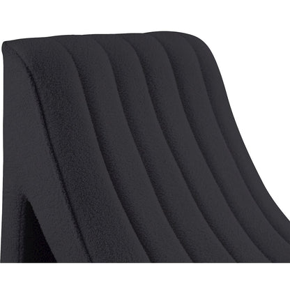 Orian Black Teddy Fabric Chaise