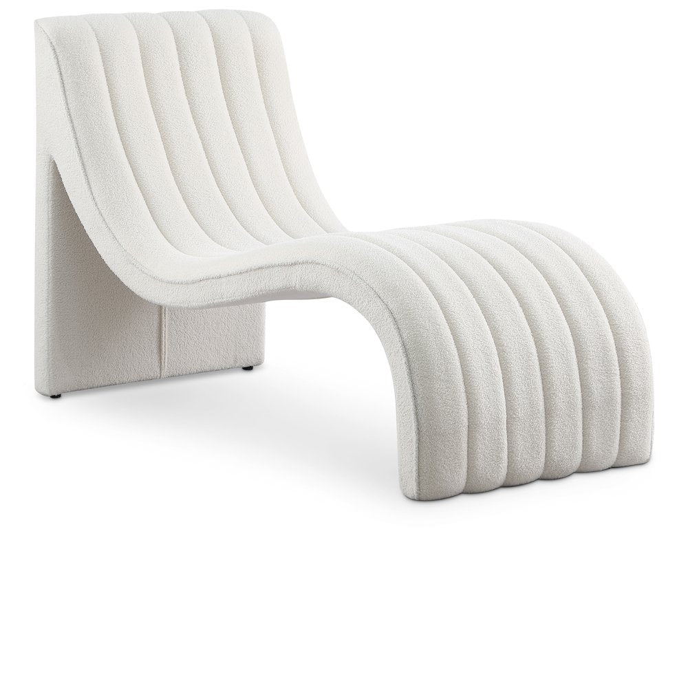 Orian Cream Teddy Fabric Chaise