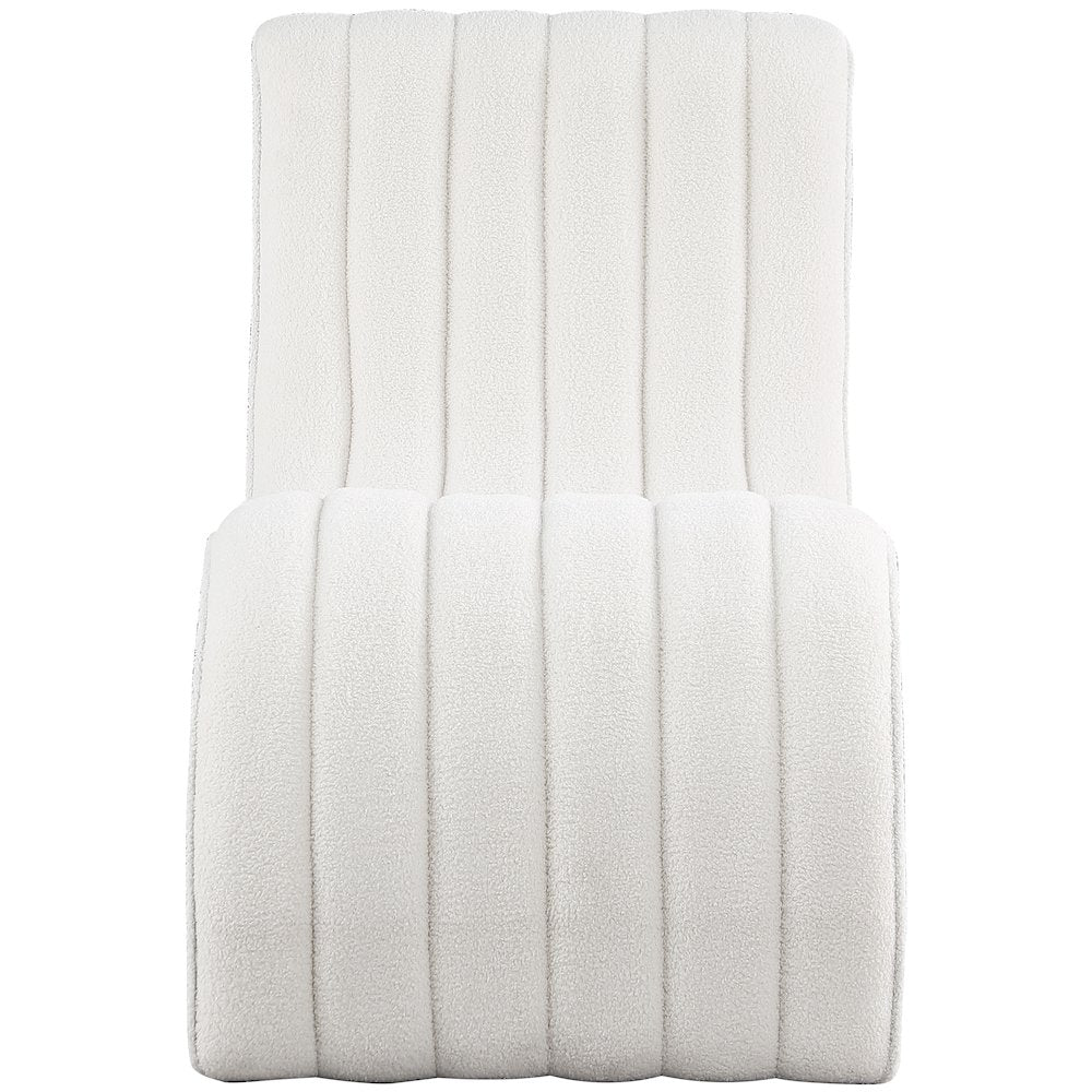 Orian Cream Teddy Fabric Chaise