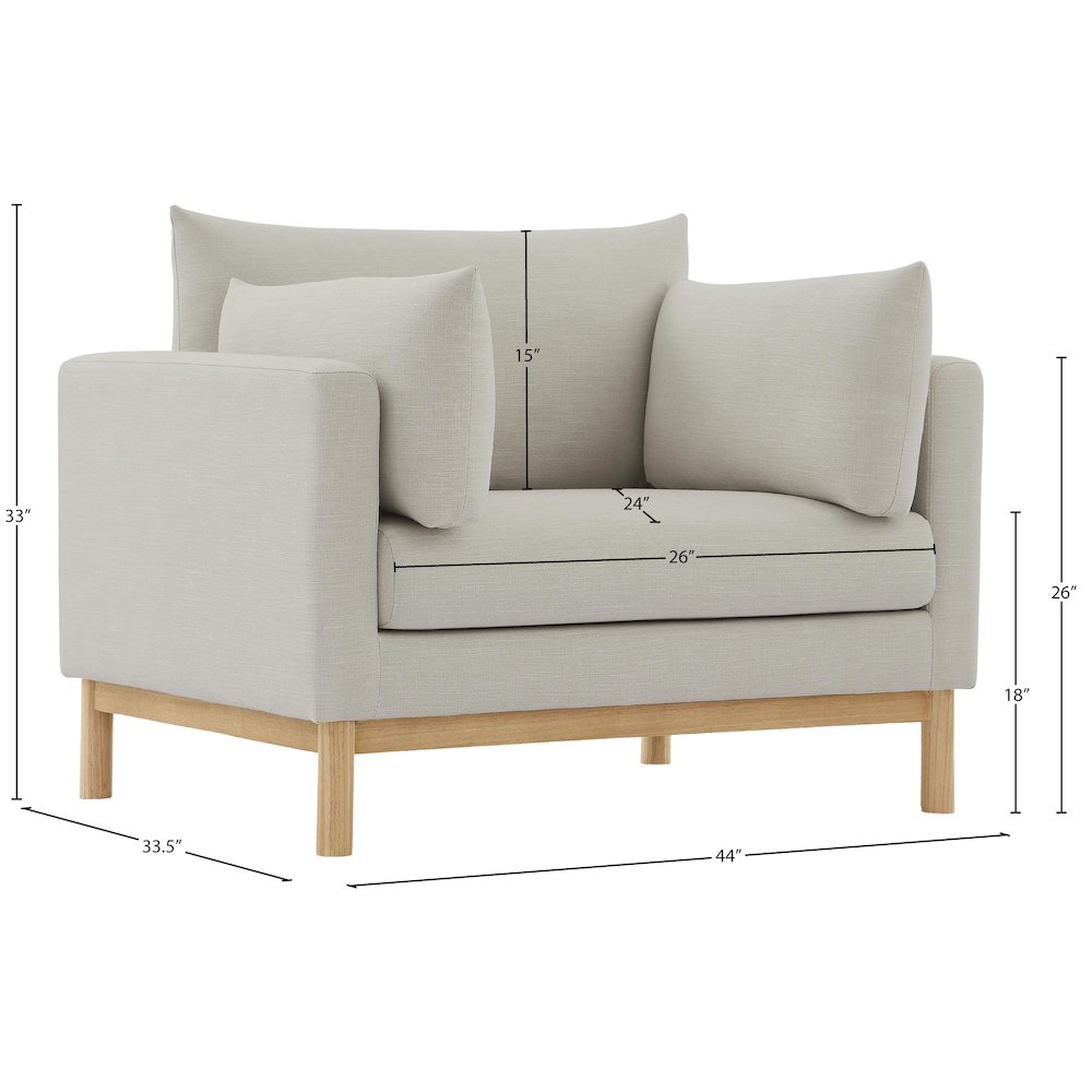 Langham Beige Linen Textured Fabric Chair