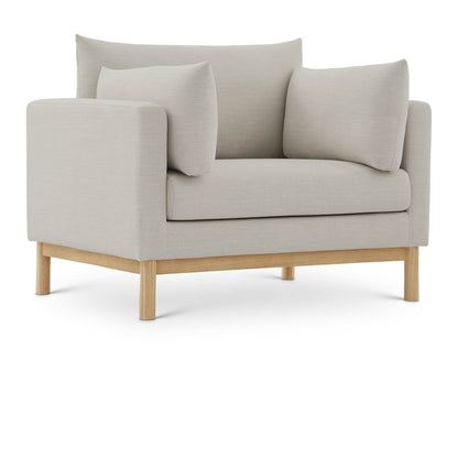Langham Beige Linen Textured Fabric Chair