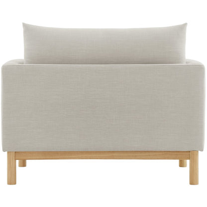 Langham Beige Linen Textured Fabric Chair