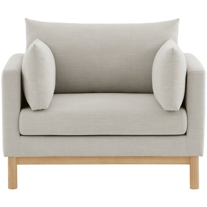 Langham Beige Linen Textured Fabric Chair