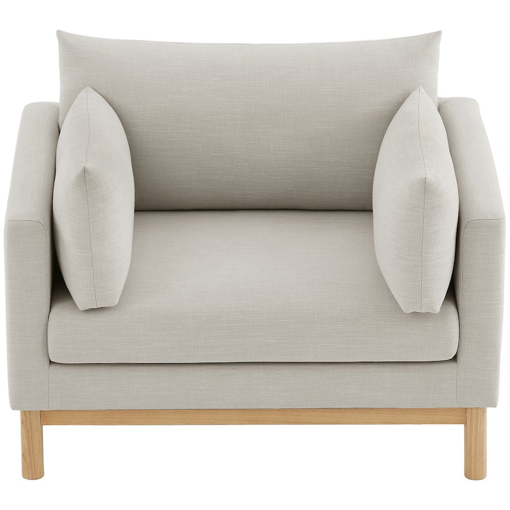 Langham Beige Linen Textured Fabric Chair