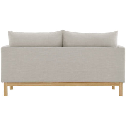 Langham Beige Linen Textured Fabric Loveseat