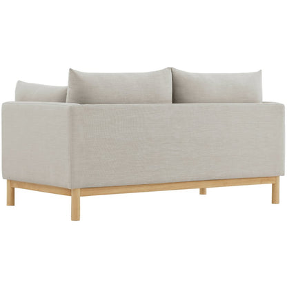 Langham Beige Linen Textured Fabric Loveseat