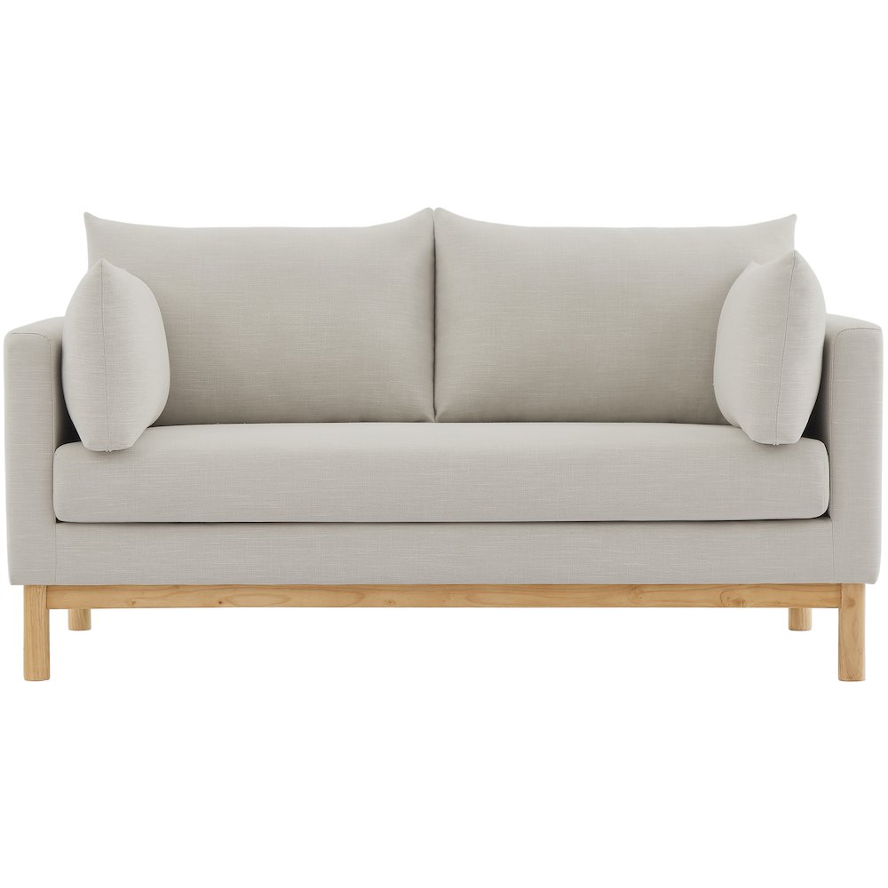Langham Beige Linen Textured Fabric Loveseat