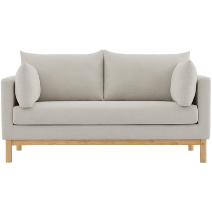 Langham Beige Linen Textured Fabric Loveseat