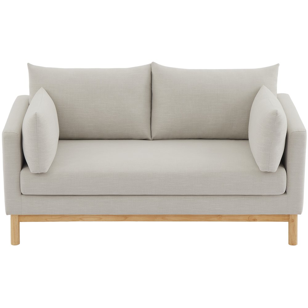 Langham Beige Linen Textured Fabric Loveseat