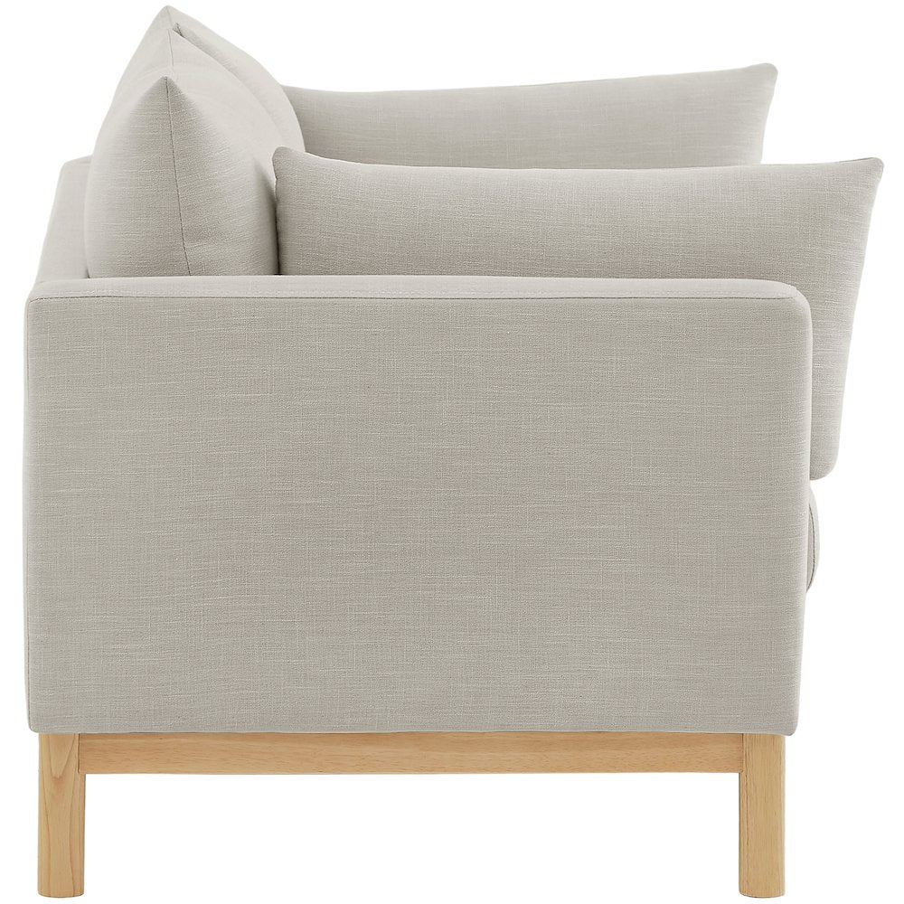 Langham Beige Linen Textured Fabric Loveseat