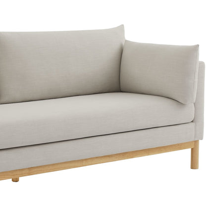 Langham Beige Linen Textured Fabric Loveseat