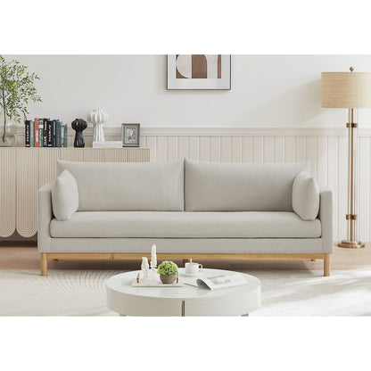 Langham Beige Linen Textured Fabric Sofa
