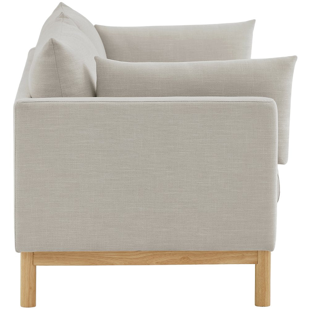 Langham Beige Linen Textured Fabric Sofa