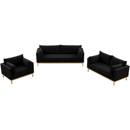 Langham Black Linen Textured Fabric Chair
