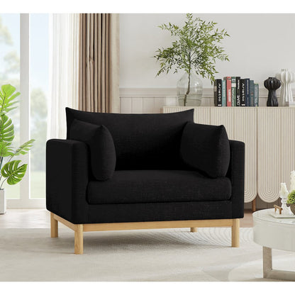 Langham Black Linen Textured Fabric Chair
