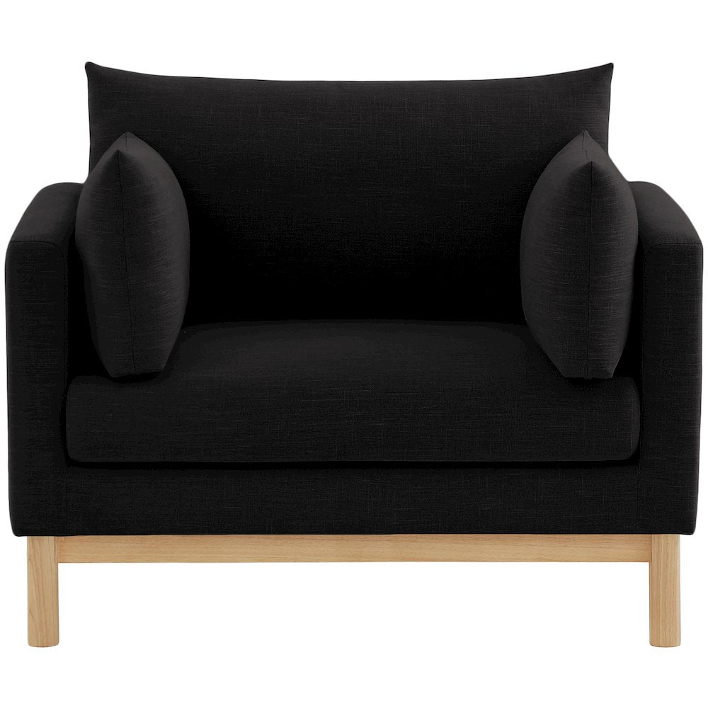 Langham Black Linen Textured Fabric Chair