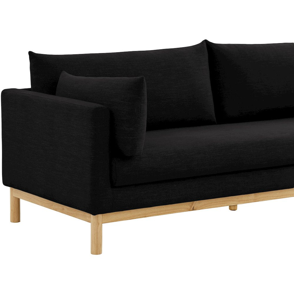Langham Black Linen Textured Fabric Chair