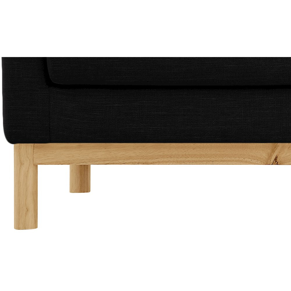 Langham Black Linen Textured Fabric Chair