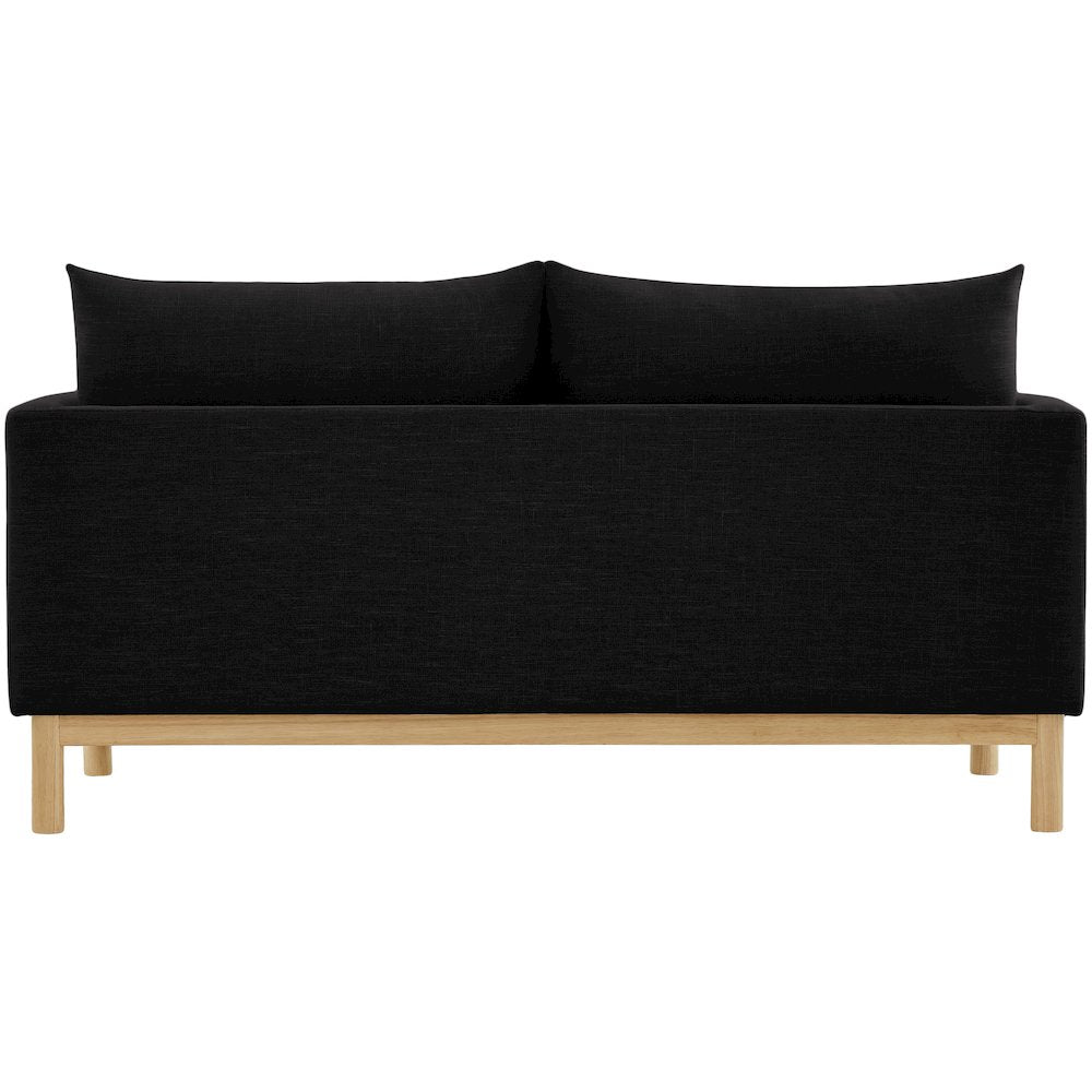 Langham Black Linen Textured Fabric Loveseat