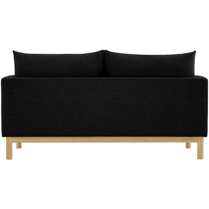 Langham Black Linen Textured Fabric Loveseat