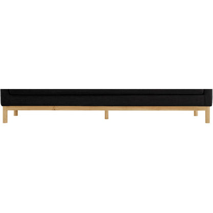 Langham Black Linen Textured Fabric Sofa