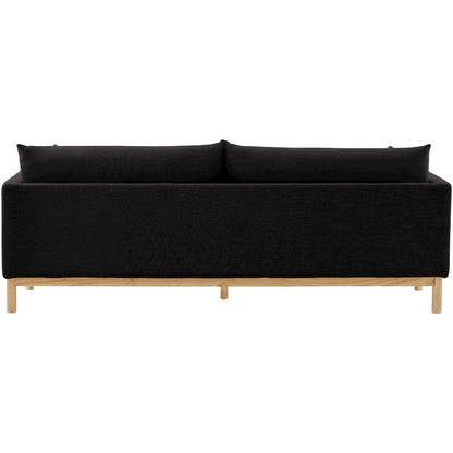 Langham Black Linen Textured Fabric Sofa