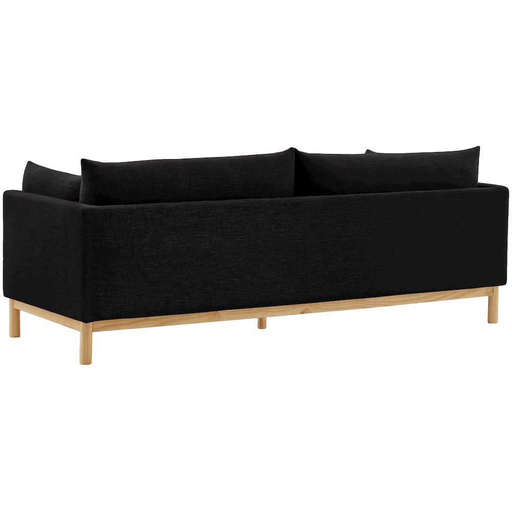 Langham Black Linen Textured Fabric Sofa
