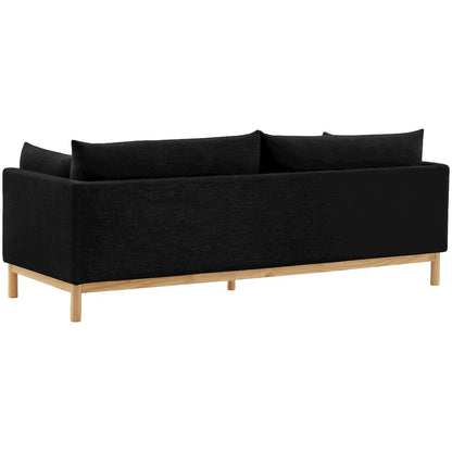 Langham Black Linen Textured Fabric Sofa