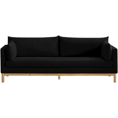 Langham Black Linen Textured Fabric Sofa
