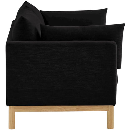 Langham Black Linen Textured Fabric Sofa