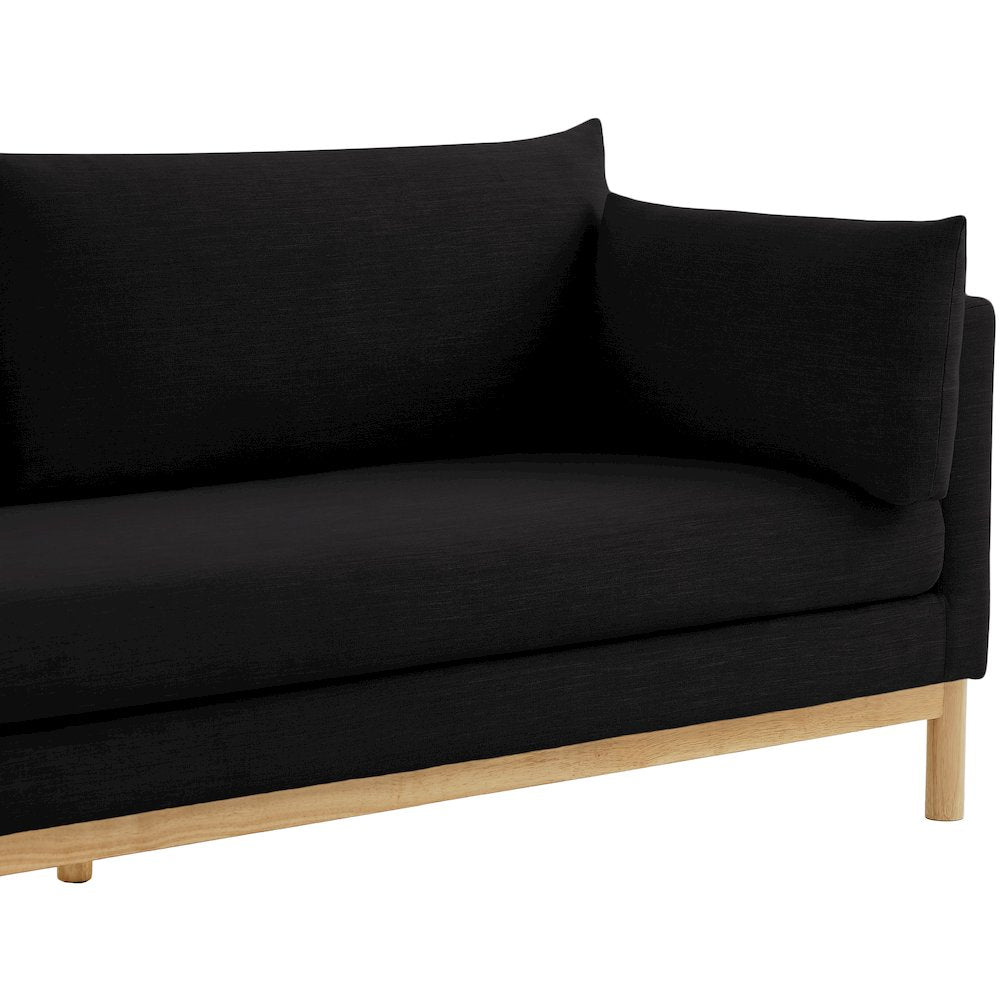 Langham Black Linen Textured Fabric Sofa