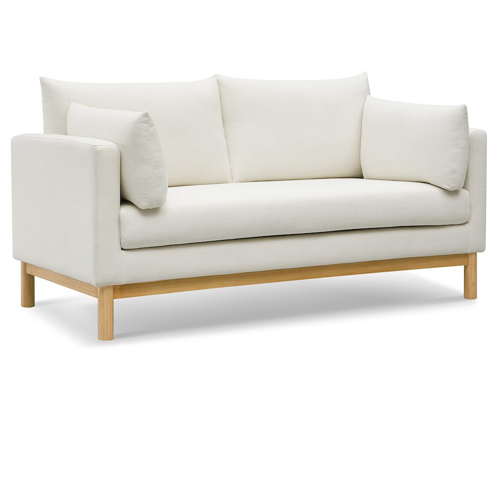 Langham Cream Linen Textured Fabric Loveseat