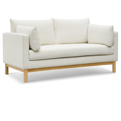 Langham Cream Linen Textured Fabric Loveseat