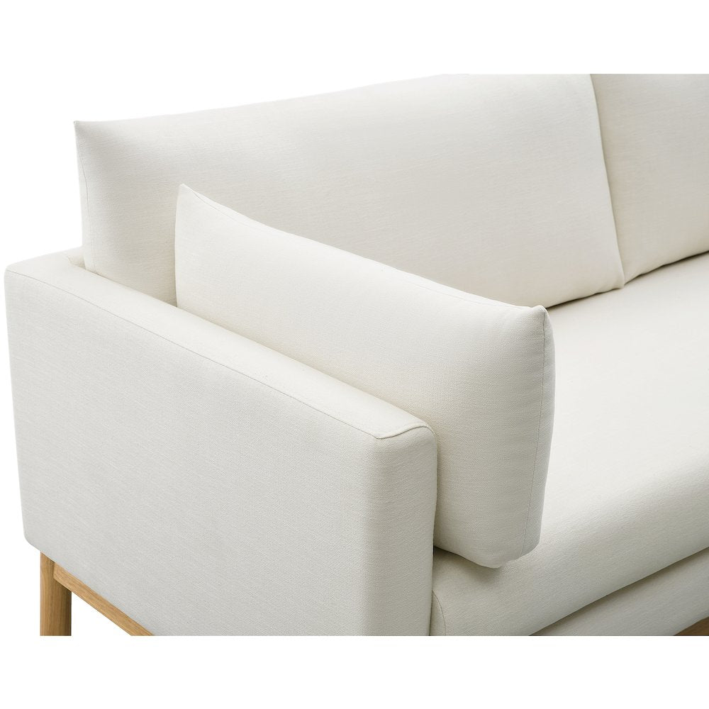 Langham Cream Linen Textured Fabric Loveseat