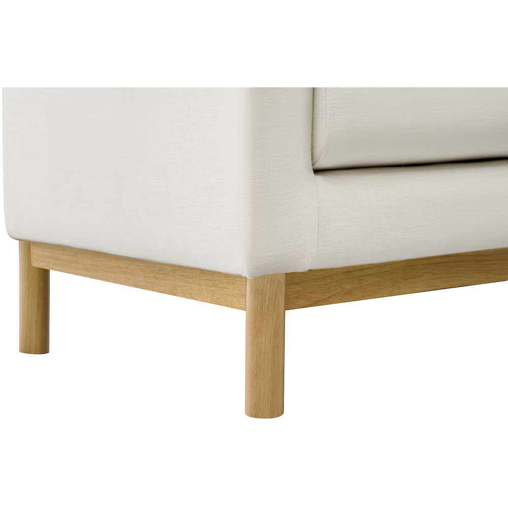 Langham Cream Linen Textured Fabric Loveseat
