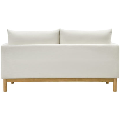 Langham Cream Linen Textured Fabric Loveseat