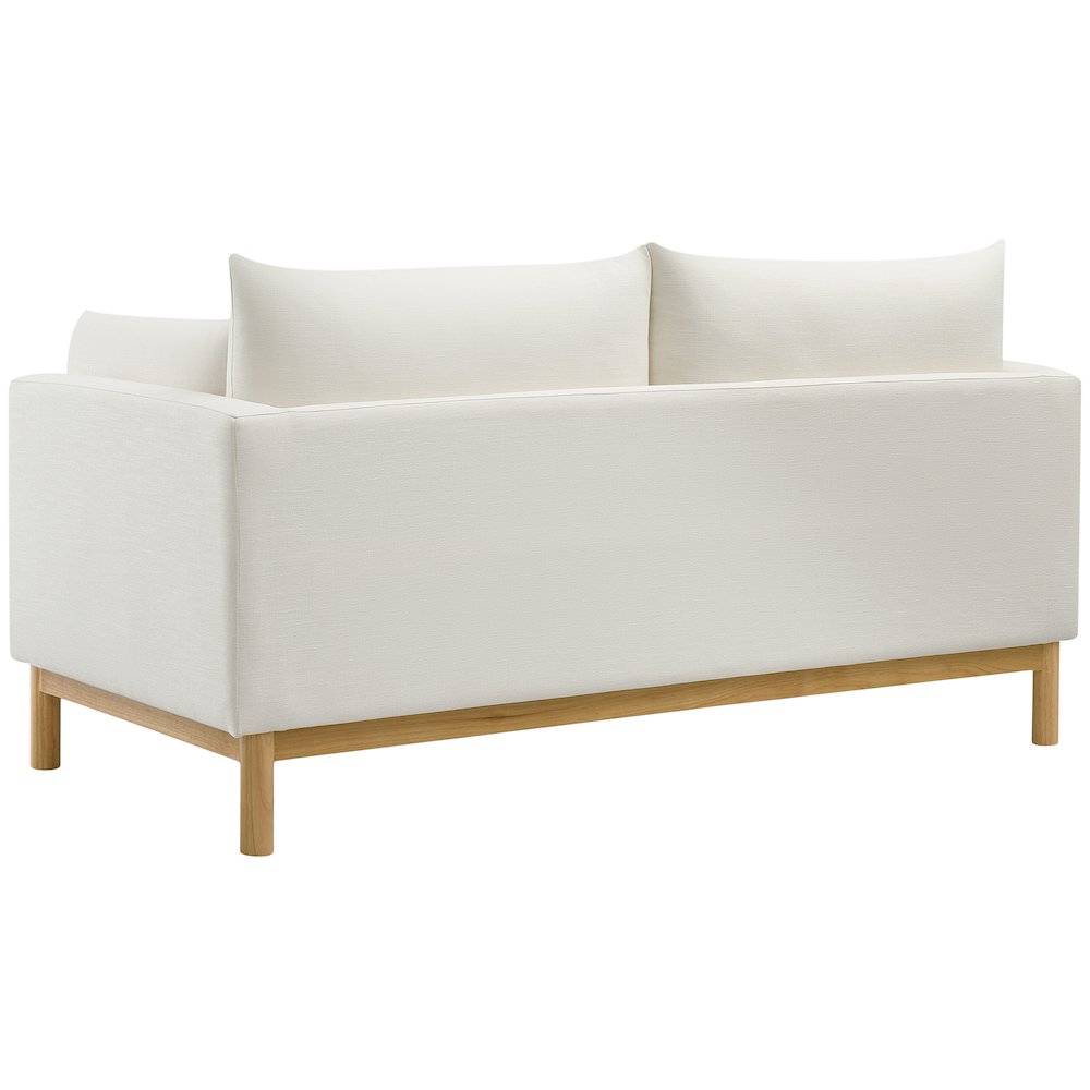 Langham Cream Linen Textured Fabric Loveseat