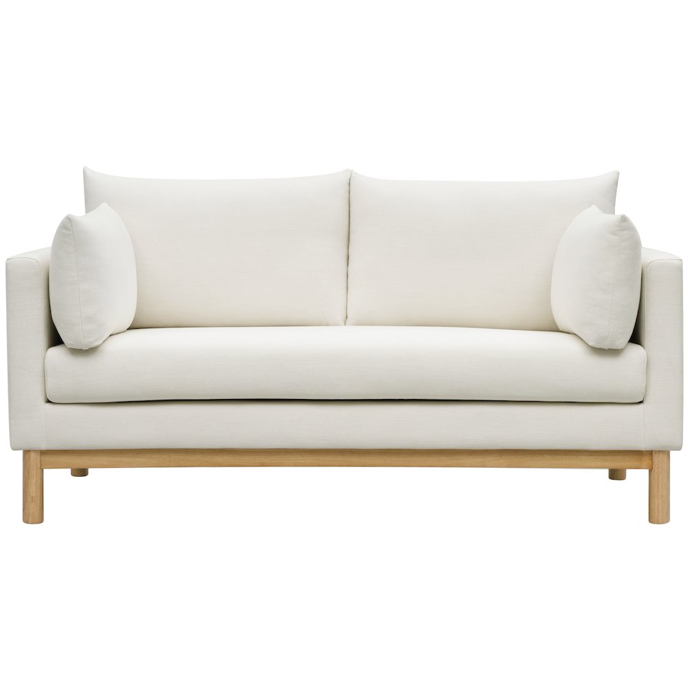 Langham Cream Linen Textured Fabric Loveseat